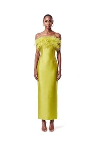 Vestido New Alba Midi Plumas Top