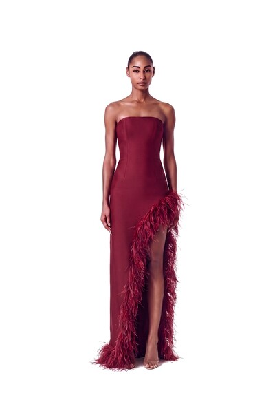 Foto Vestido Raquel Plumas Crepe