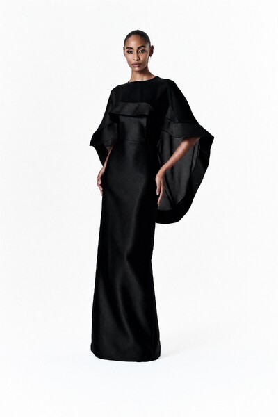 Foto Vestido Alba Longo Com Capa Catarina Curta