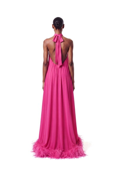 Foto Vestido Violeta Plumas
