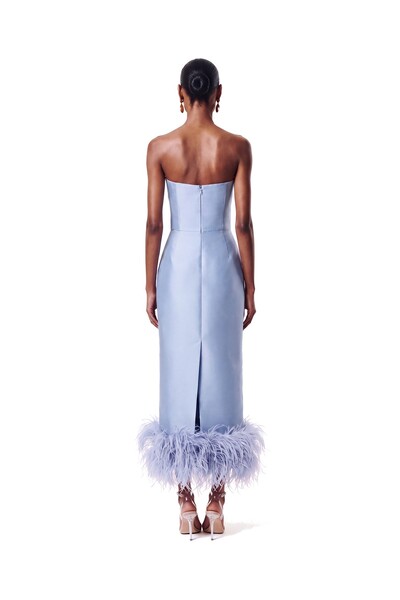 Foto Vestido New Alba Midi Plumas Barra