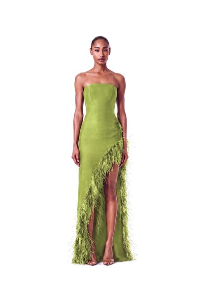 Foto Vestido Raquel Plumas Crepe