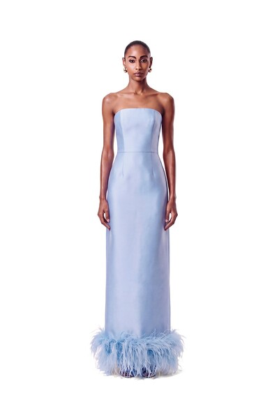 Foto Vestido New Alba Longo Plumas Barra