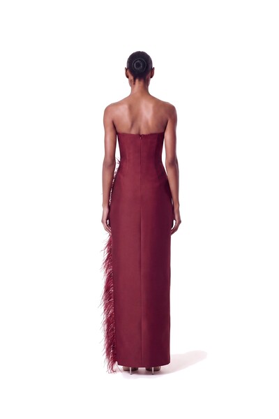 Foto Vestido Raquel Plumas Crepe
