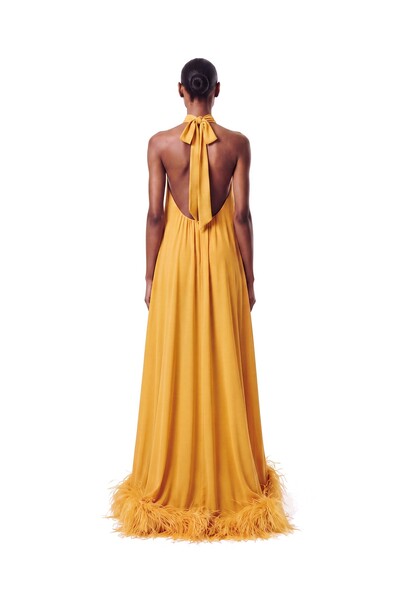 Foto Vestido Violeta Plumas