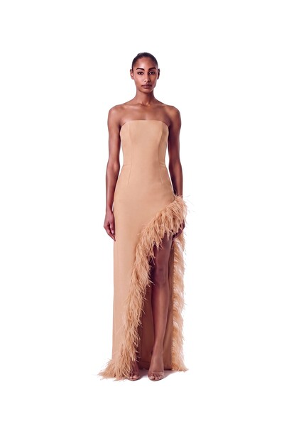 Foto Vestido Raquel Plumas Crepe