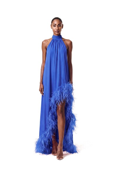 Foto Vestido Violeta Plumas