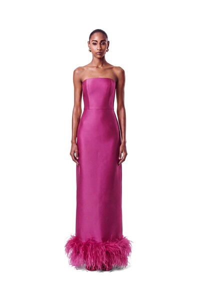 Foto Vestido New Alba Longo Plumas Barra