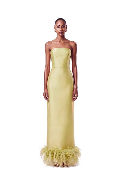 Foto Vestido New Alba Longo Plumas Barra