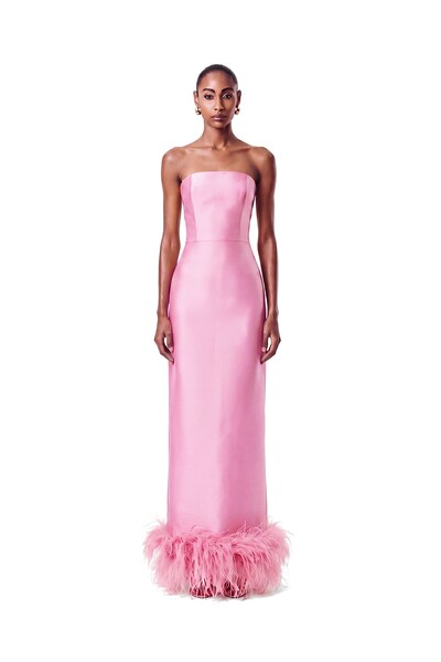 Foto Vestido New Alba Longo Plumas Barra