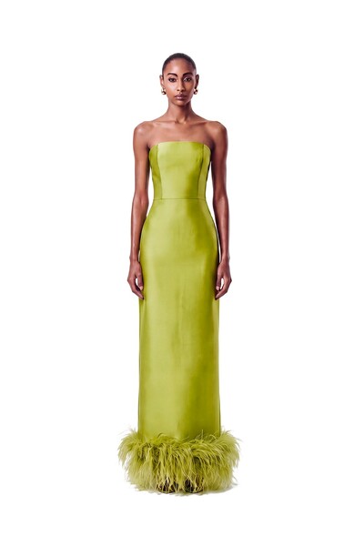Foto Vestido New Alba Longo Plumas Barra