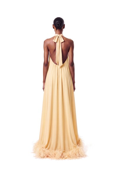 Foto Vestido Violeta Plumas