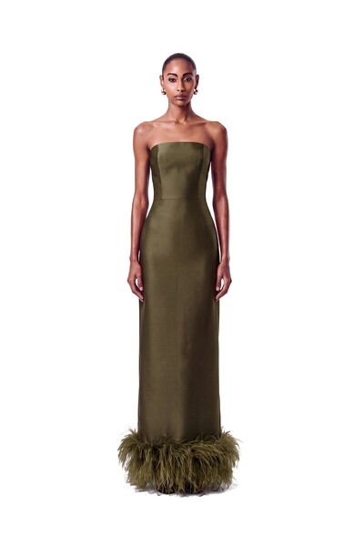 Foto Vestido New Alba Longo Plumas Barra