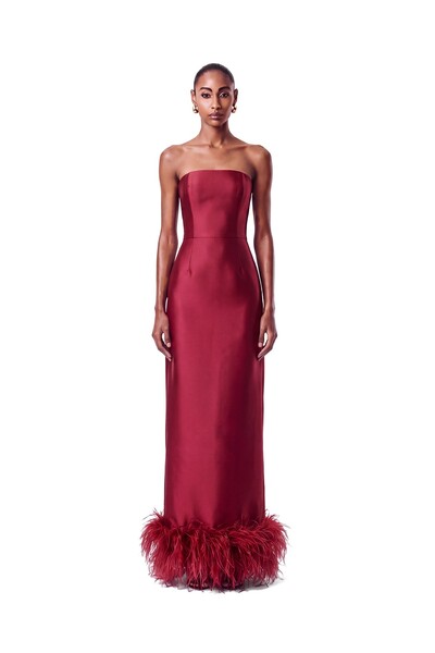 Foto Vestido New Alba Longo Plumas Barra