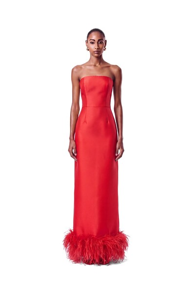 Foto Vestido New Alba Longo Plumas Barra