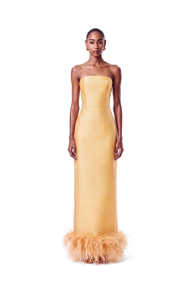 Foto Vestido New Alba Longo Plumas Barra