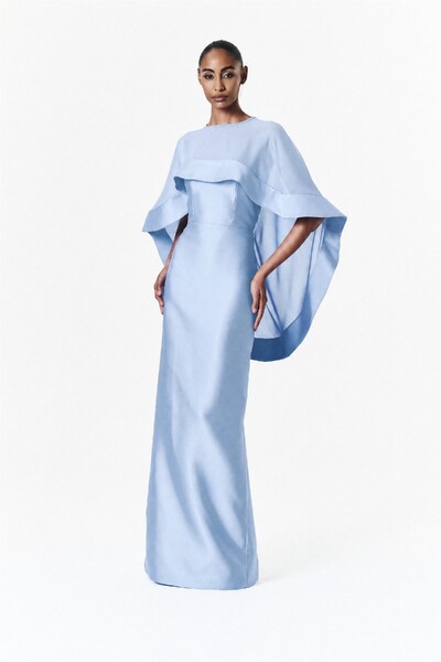 Foto Vestido Alba Longo Com Capa Catarina Curta