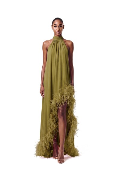 Foto Vestido Violeta Plumas