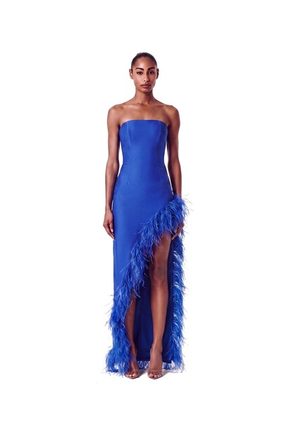 Foto Vestido Raquel Plumas Crepe
