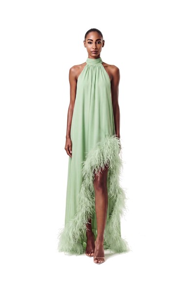 Foto Vestido Violeta Plumas