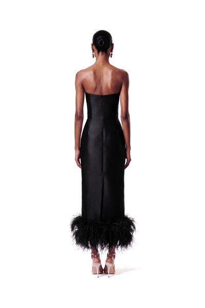 Foto Vestido New Alba Midi Plumas Barra