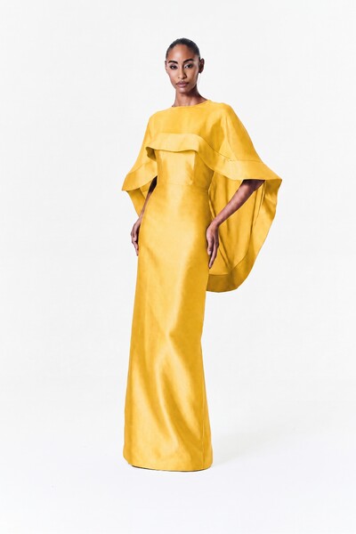 Foto Vestido Alba Longo Com Capa Catarina Curta