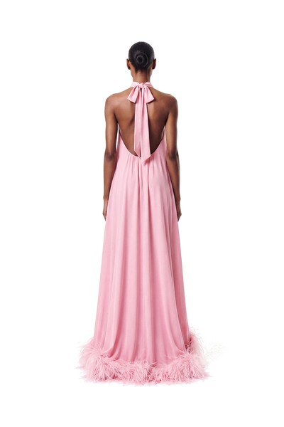 Foto Vestido Violeta Plumas