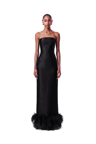 Foto Vestido New Alba Longo Plumas Barra