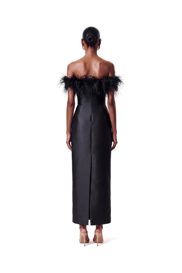 Vestido New Alba Midi Plumas Top