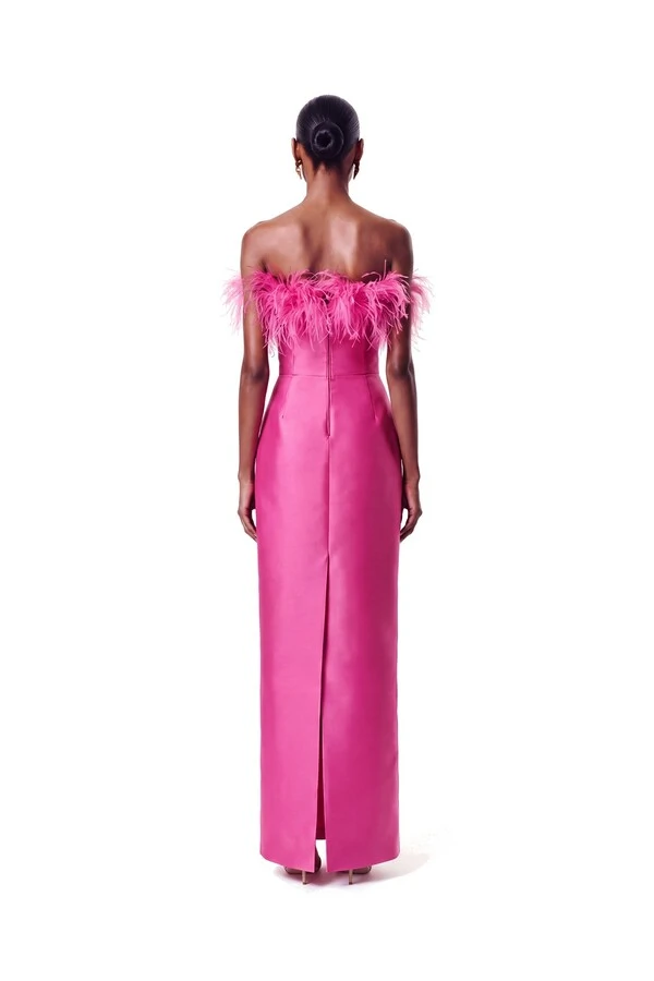 Vestido New Alba Longo Plumas Top
