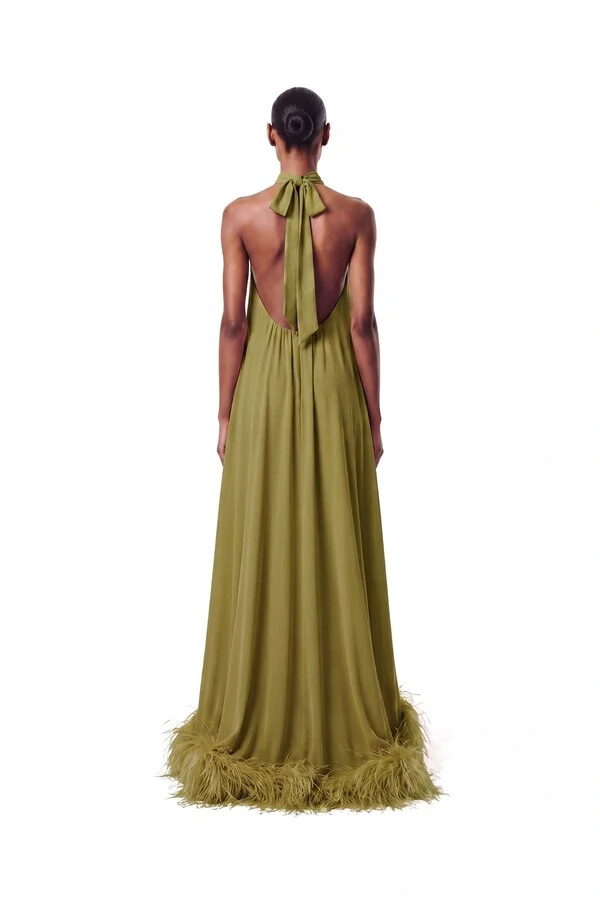 Vestido Violeta Plumas
