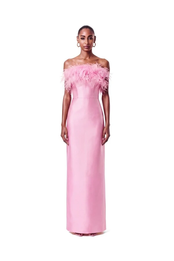 Vestido New Alba Longo Plumas Top
