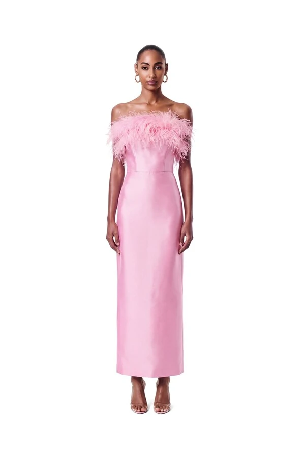 Vestido New Alba Midi Plumas Top
