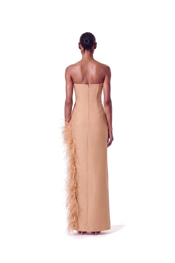 Vestido Raquel Plumas Crepe