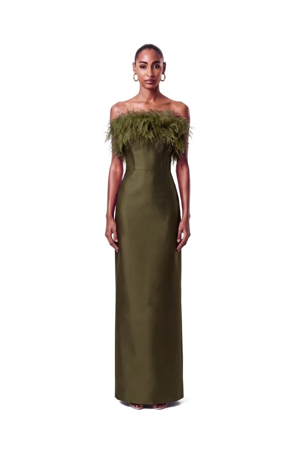 Vestido New Alba Longo Plumas Top