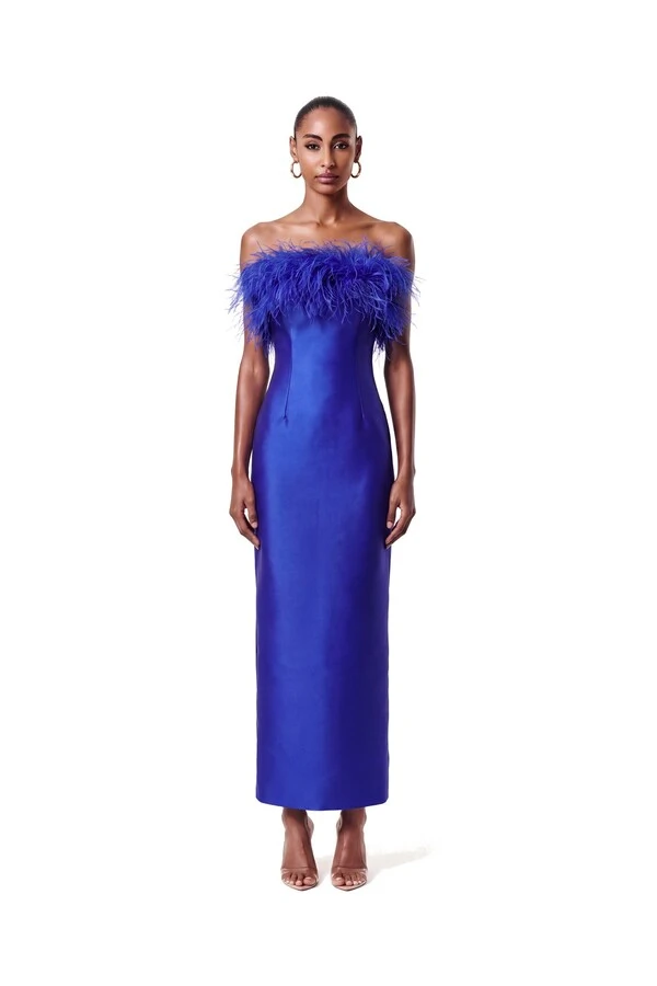 Vestido New Alba Midi Plumas Top