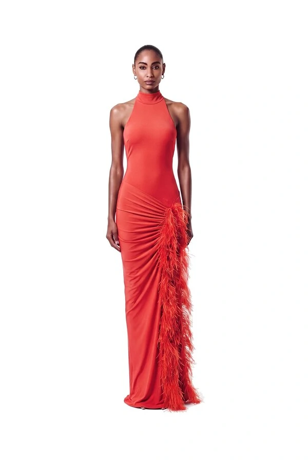 Vestido London Plumas