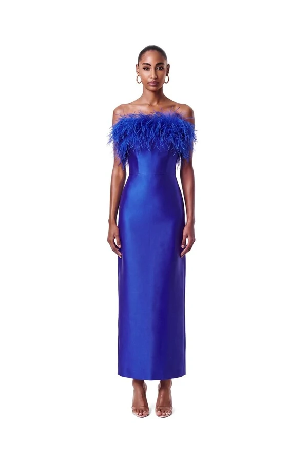 Vestido New Alba Midi Plumas Top
