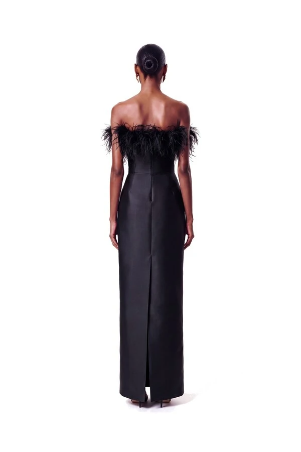 Vestido New Alba Longo Plumas Top