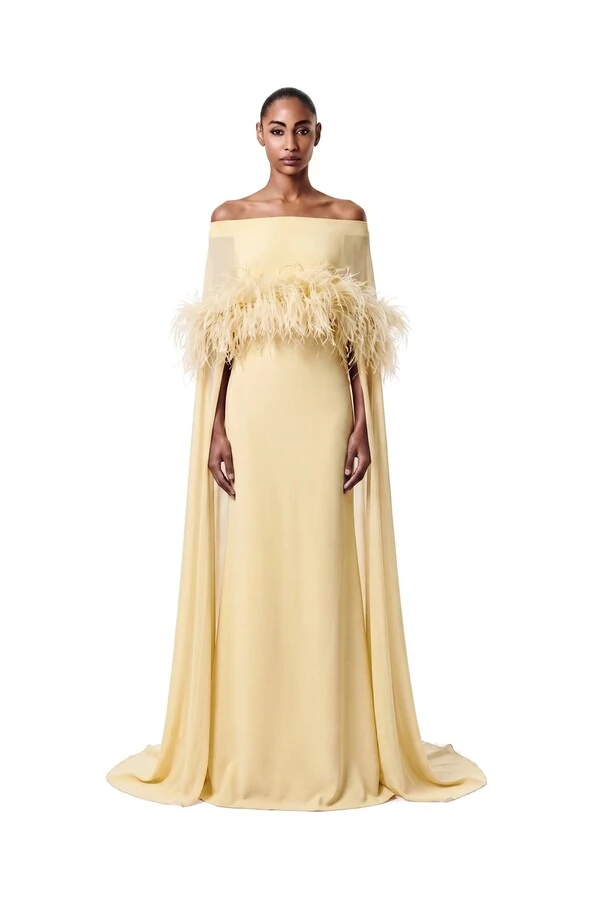 Vestido Selene Plumas