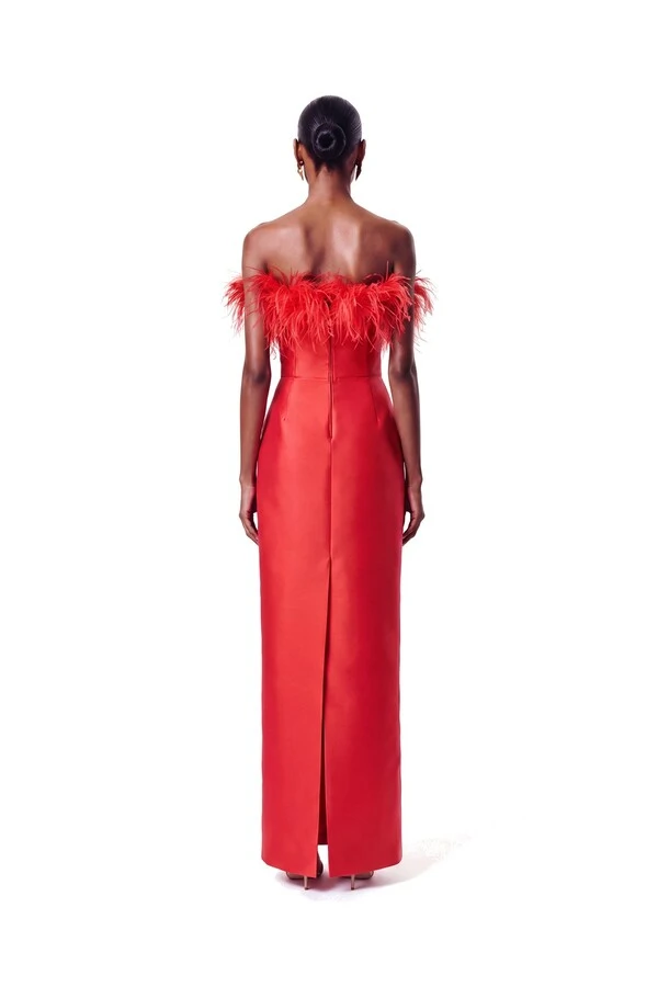 Vestido New Alba Longo Plumas Top