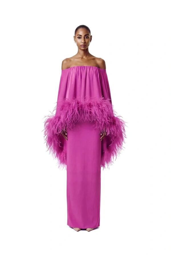 Vestido Versalhes Plumas