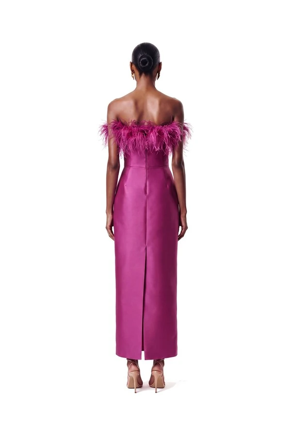 Vestido New Alba Midi Plumas Top
