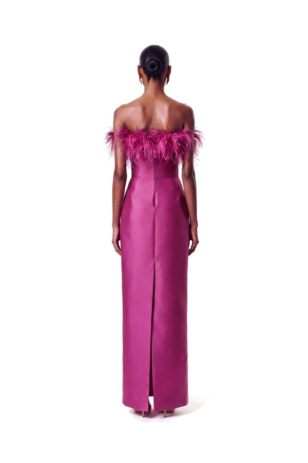Vestido New Alba Longo Plumas Top