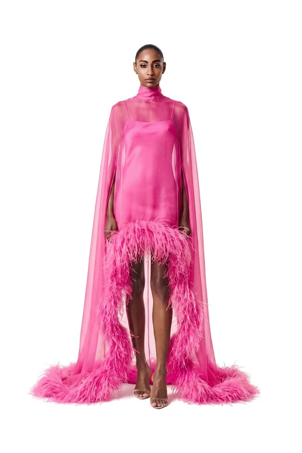 Vestido Fênix Mullet Plumas