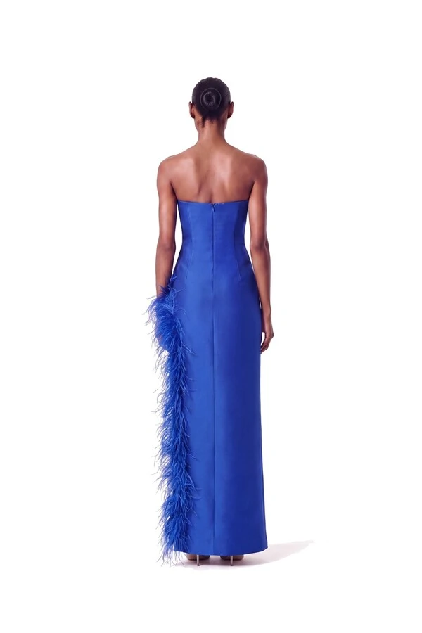 Vestido Raquel Plumas Crepe