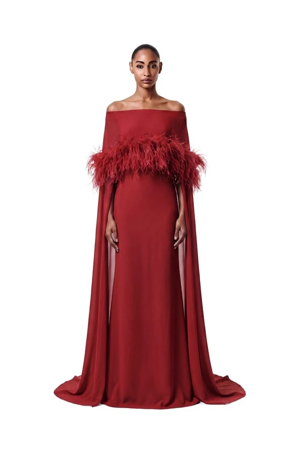Vestido Selene Plumas