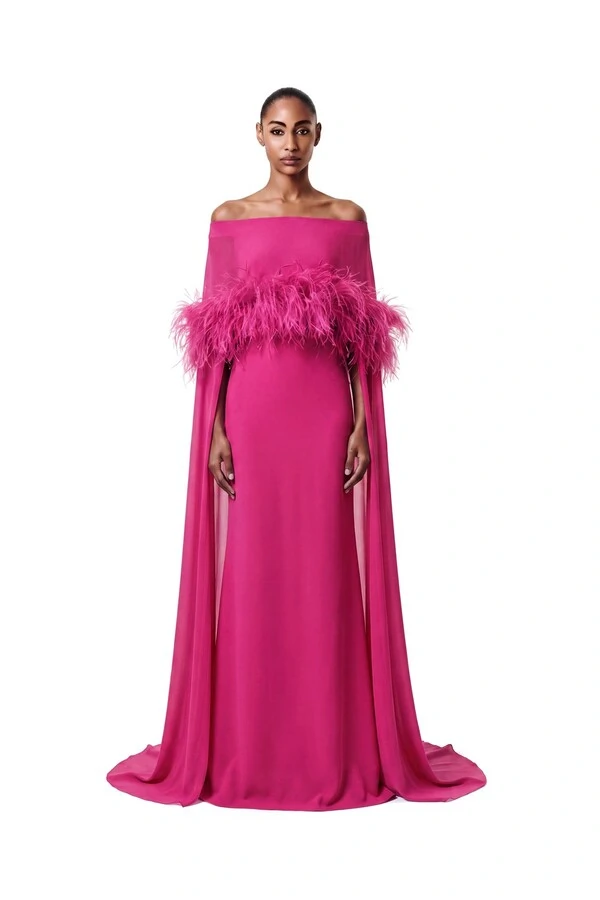 Vestido Selene Plumas