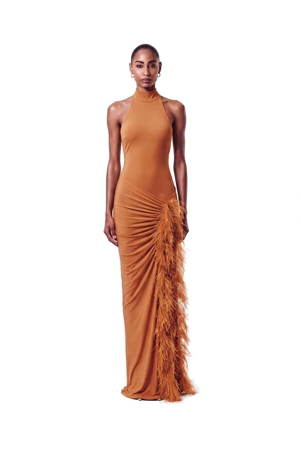 Vestido London Plumas