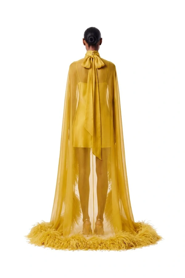 Vestido Fênix Mullet Plumas